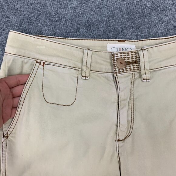 Anthropologie Chino Pedal Pusher 26 Cotton Stretch Belt Loops Clam Digger Pants - Picture 3 of 14